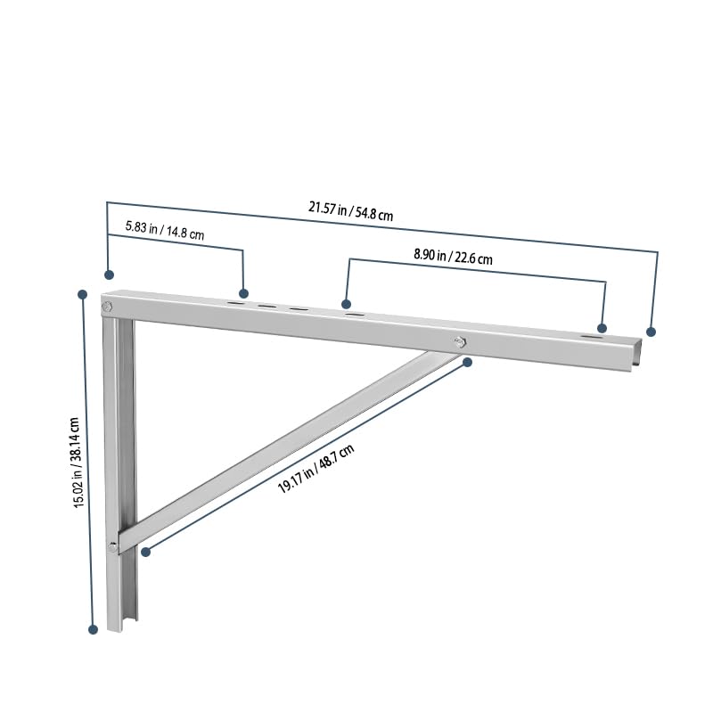 popmoon Wall Mounting AC Brackets up to 440lb/200kg Split Air Conditioner Bracket 21 5/8" Lx16 H Bracket Air Conditioner Bracket Set Adjustble 9000 Btu to 36000 Btu - Image 2